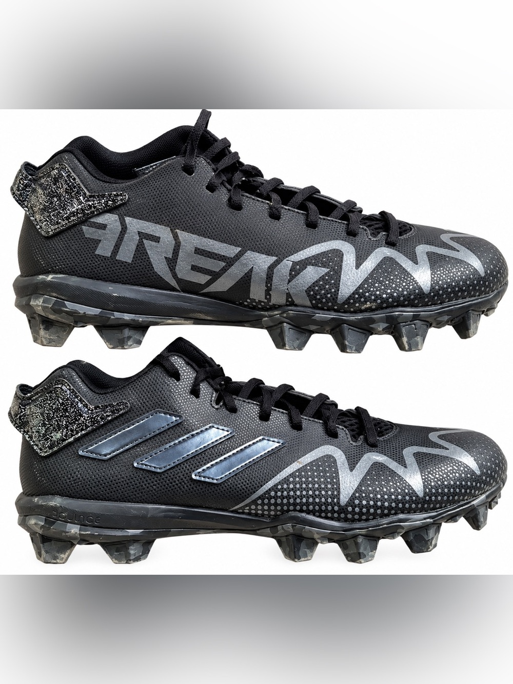 Adidas Freak Spark MD Low Top Football Cleats Black & Gray EXCELLENT CONDITION